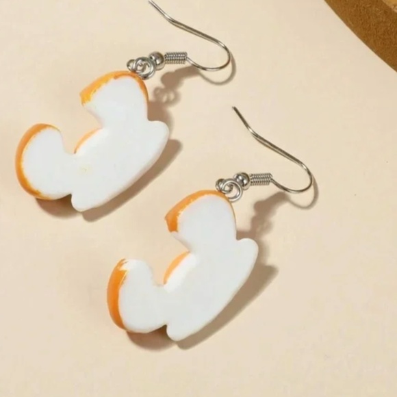 ❤️ FREE Eggs Breakfast Vaca Chic Drop Hipster Hippie Artsy Deco Pop Hip Earrings - Picture 4 of 5